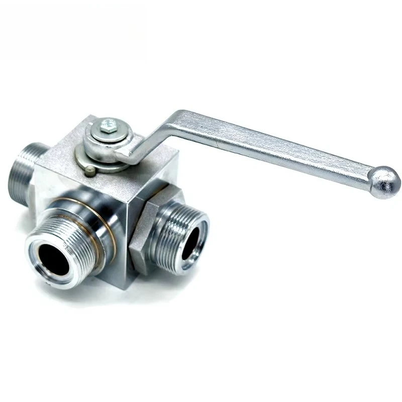 

High pressure three-way manual hydraulic ball valve for industrial hydraulic system ISO9001