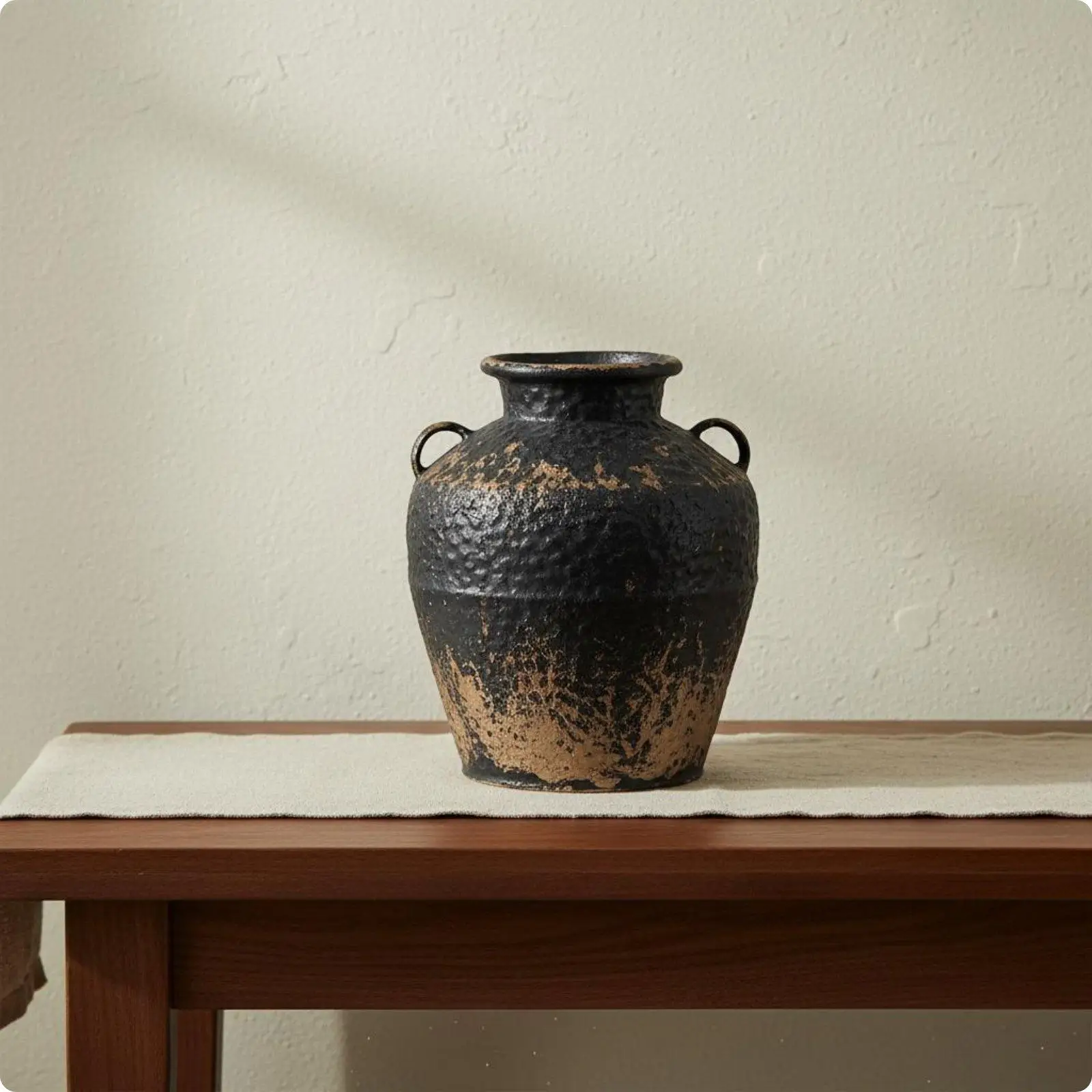Wabi Sabi Planter Textured Surface Rustic Vase Handmade Look for Living Room