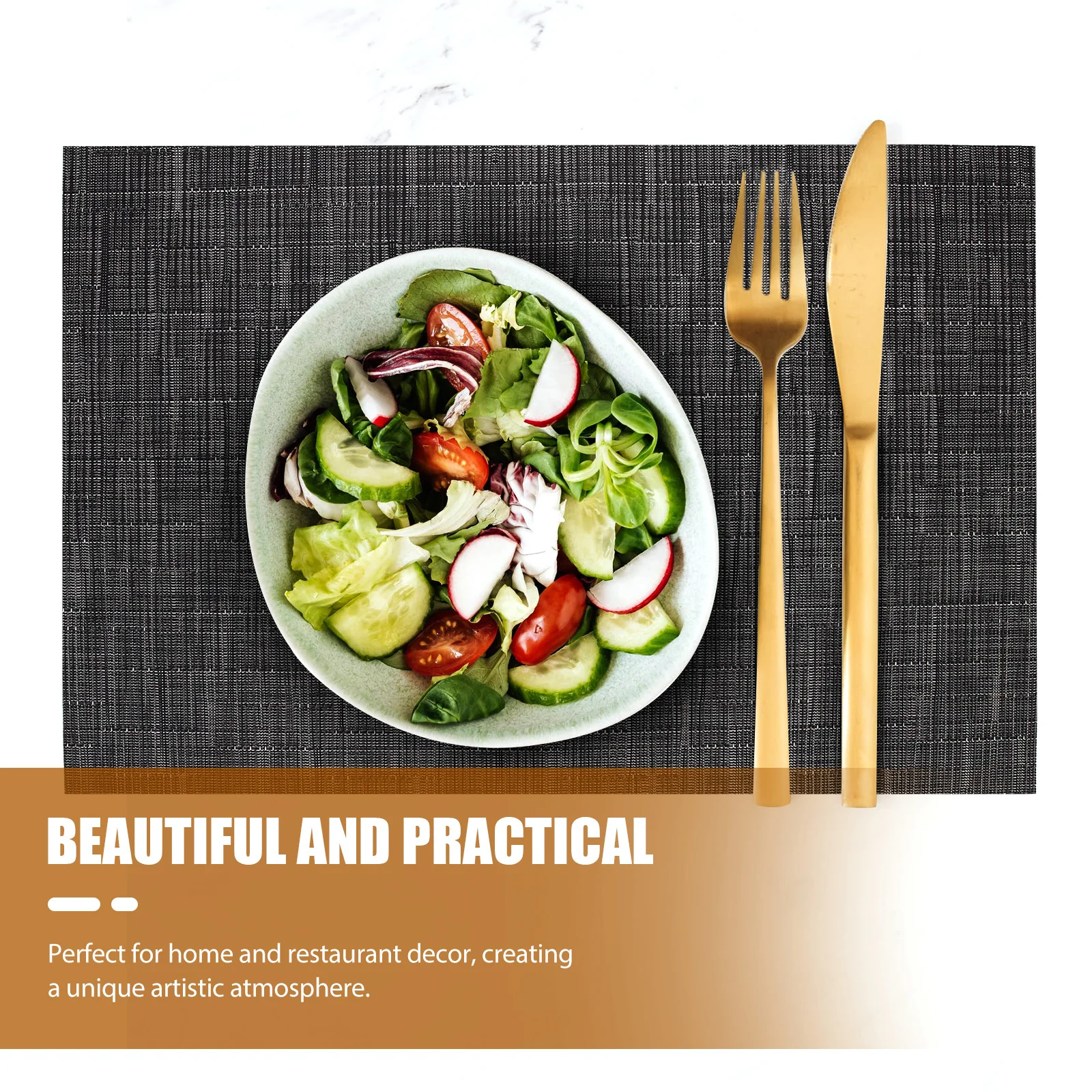 

2pcs Pvc Placemats Heat-Insulated Decorative Table Mat Protective Coaster For Home Restaurant Hotel Wedding Use Fine Texture