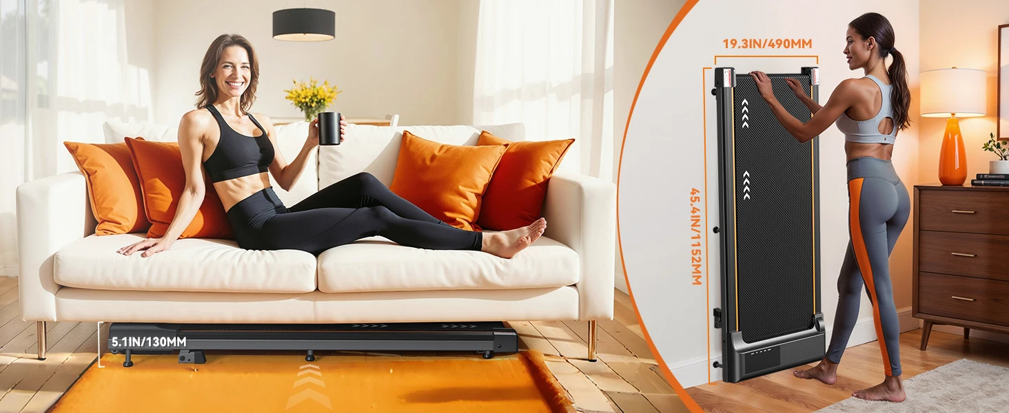 2,25 PS Walking Pad mit 1-6 km/h Steigung, 100 kg Tragkraft, 7-lagiger Lauffläche für Zuhause – Detail 9