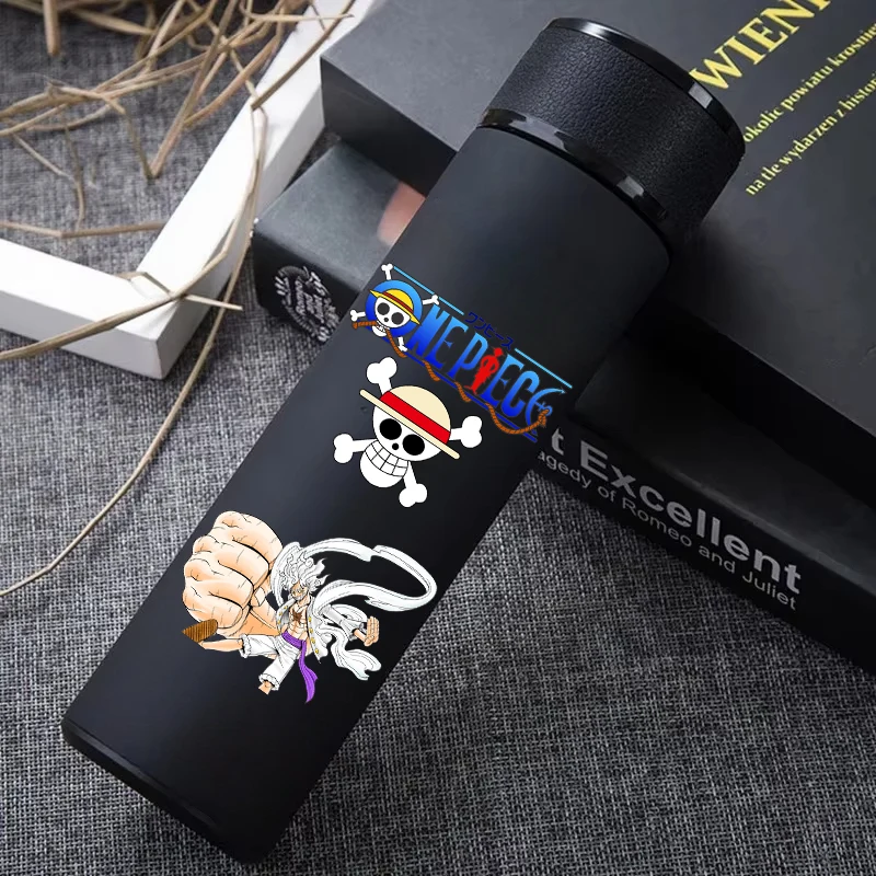One Piece 304 Stainless Steel Thermos Cup Pattern Luffy Roronoa Zoro Action Figure High Capacity 500ML Drinking Water Bottle view 5