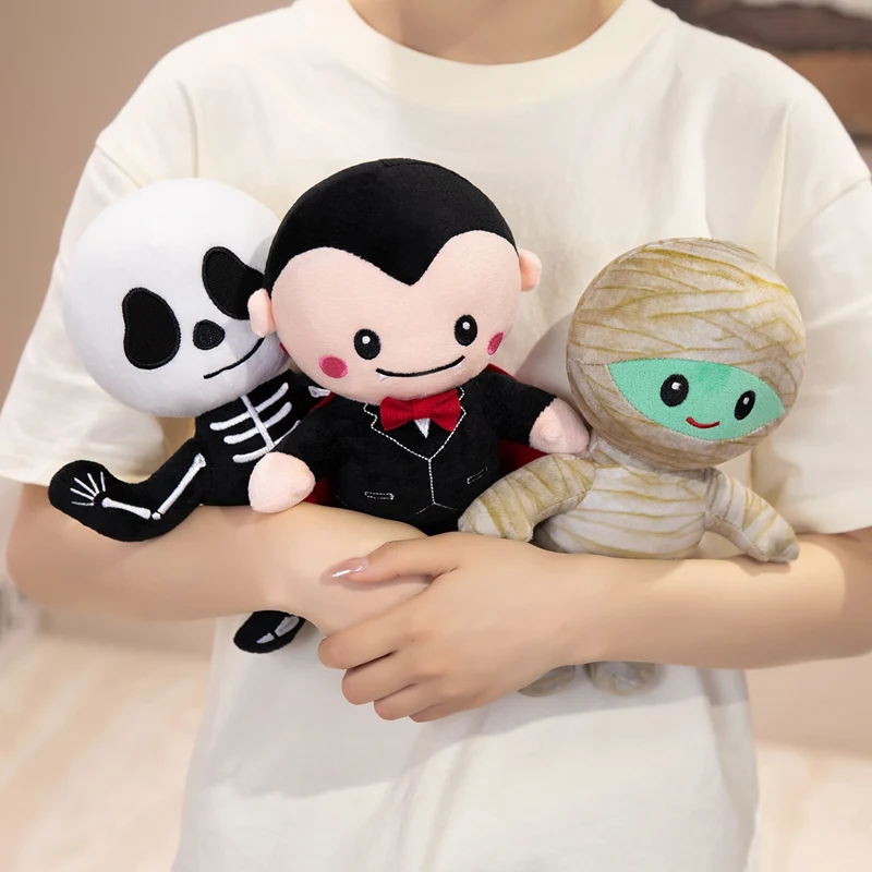 25CM New Skeleton Plush Toy Halloween Mummy Vampire Dolls Creative Skeleton Stuffed Pillow Fun Halloween Gifts