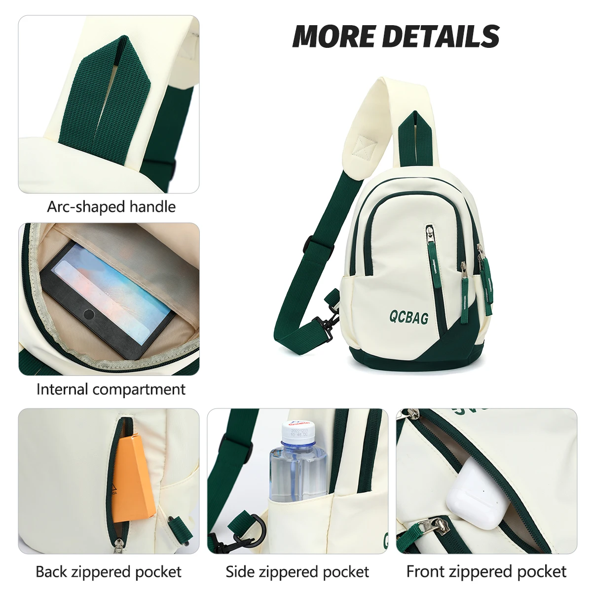 Men's Crossbody Bag, Outdoor Lightweight Travel Portable Bag, Shoulder Chest Bag, Women's Large Capacity Backpack, Couple's Cycling and Hiking Bag