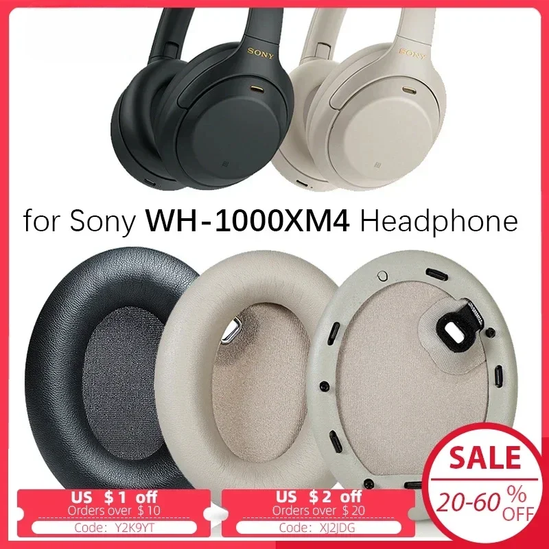 Replacement Ear Pads Cushions for Sony WH-1000XM4 Headphone Soft Memory Foam Pads 1000 XM4 1000XM4 Earpads