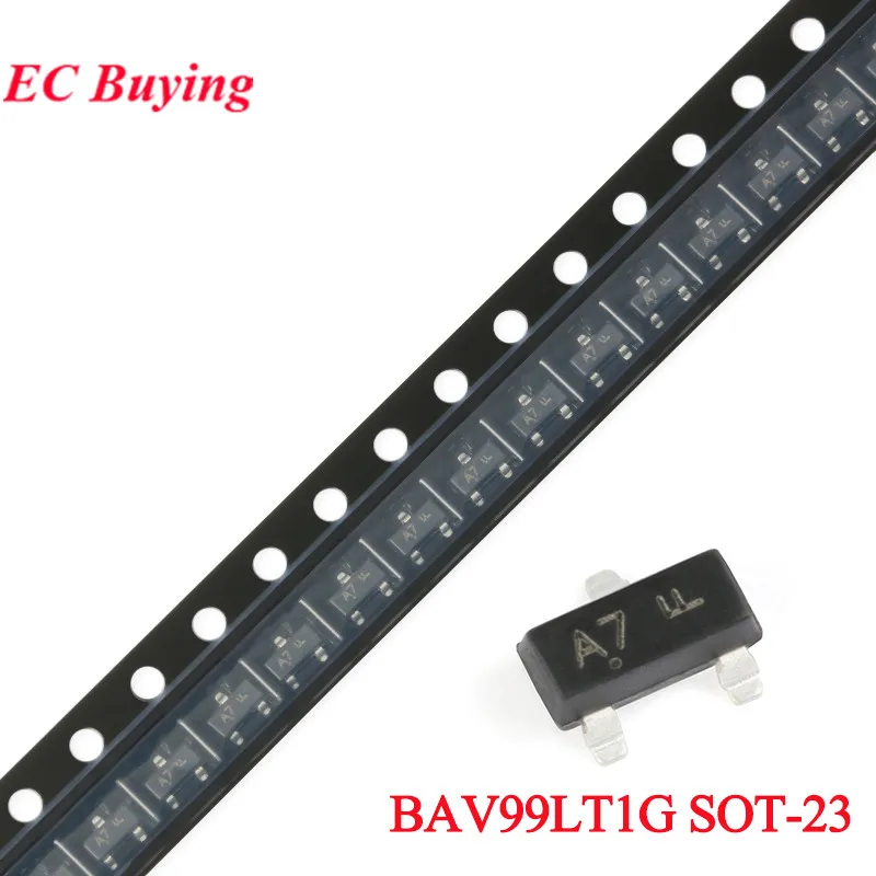 10-100pcs BAV99LT1G SOT23 BAV99 BAV99LT BAV99L SOT-23 A7 Dual Series SMD Switching Diode