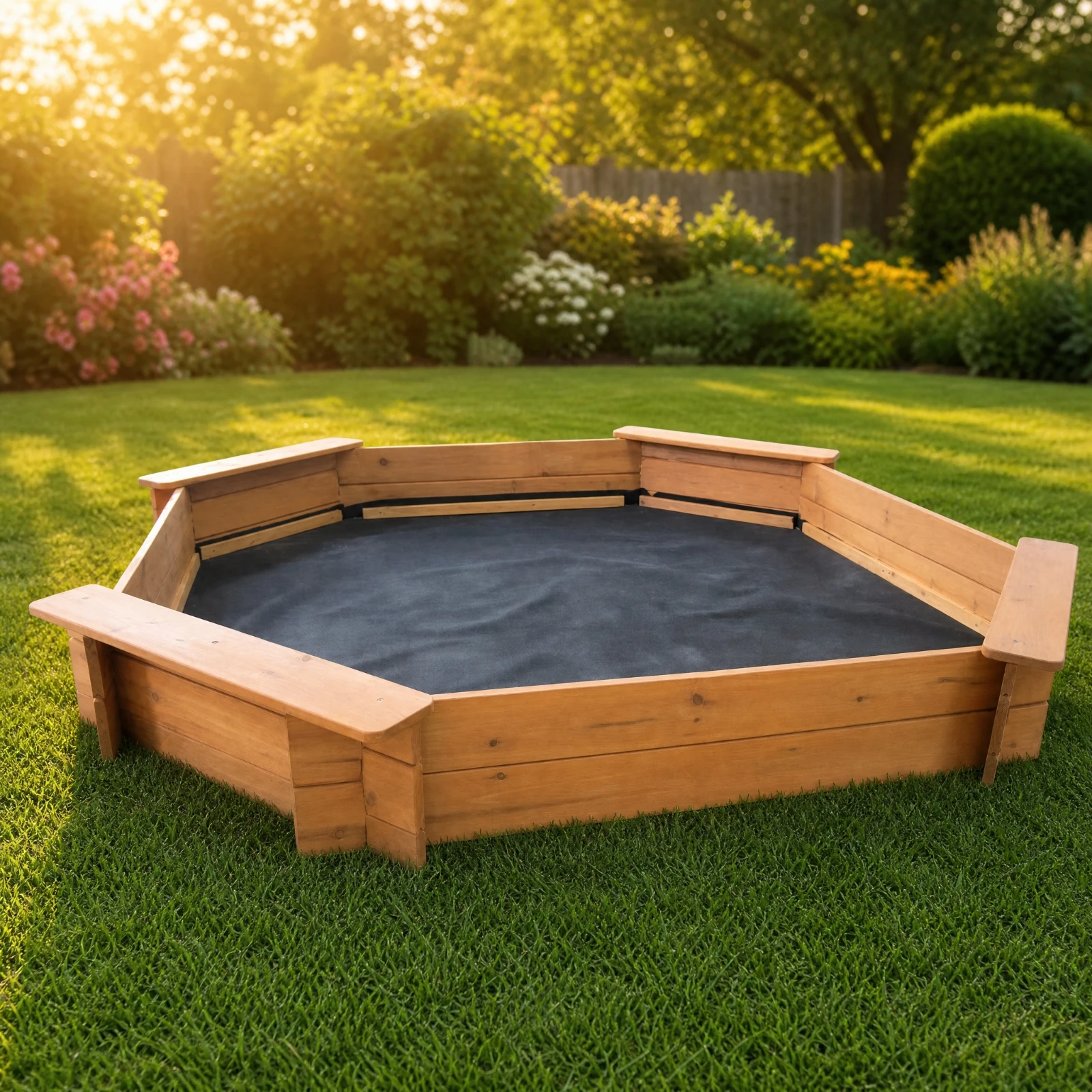 Octagonal Sandbox with Canopy Large Sandbox with Ship Wheel Play Feature Sturdy Sturdy for Children, Parent-Child Interaction