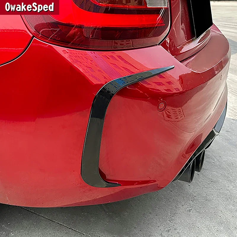 Car Rear Air Knife Spoiler Frame Trim For BMW 2 Series M2 F87 2016-2021 Carbon Pattern Decoration Sticker Exterior Accessories