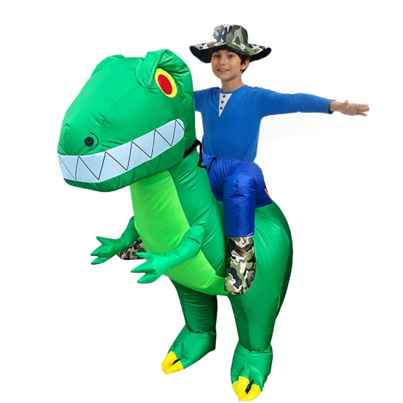 Disfraz de dinosaurio inflable para niños, disfraz de Anime para Halloween, fiesta de Navidad, disfraces de Cosplay, disfraz de fantasía t-rex para niños, Unisex