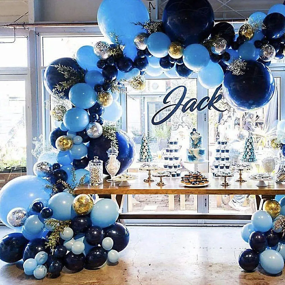 

Navy Blue Balloon Chain Kit 106pcs/set Glitter Ballon Balloons Starry Night Wedding Party Accessories Things for Weddings Blue