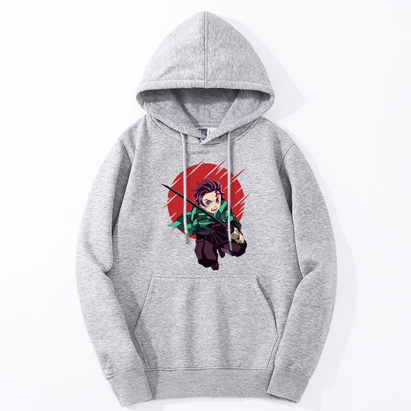 Sweats à capuche Anime Demon Slayer pour hommes, Tanjirou, Japon, Dessin animé Mangas, Graphique, PVD, Sourire, Col rond, Harajuku, Sportedly, Moletom