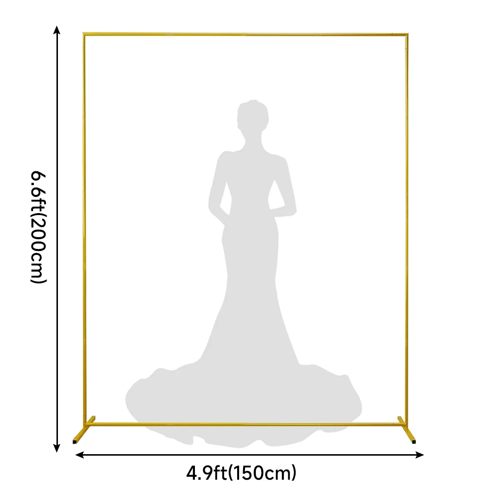 Metall-Gold-Hochzeitsbogenständer, Hochzeitsbogenrahmen, Party-Dekor, Ballonbogenrahmen, Hintergrundhalterung, 6FT, 6.6FT, 7.2FT