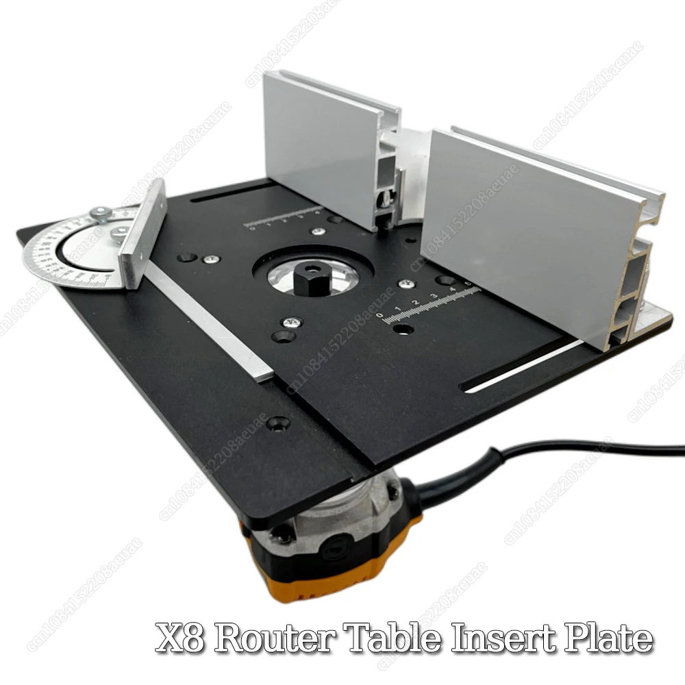 

X8 Aluminum Router Table Insert Plate W/Miter Gauge for Woodworking Benches Table Saw Multifunctional Trimmer Engraving Machine