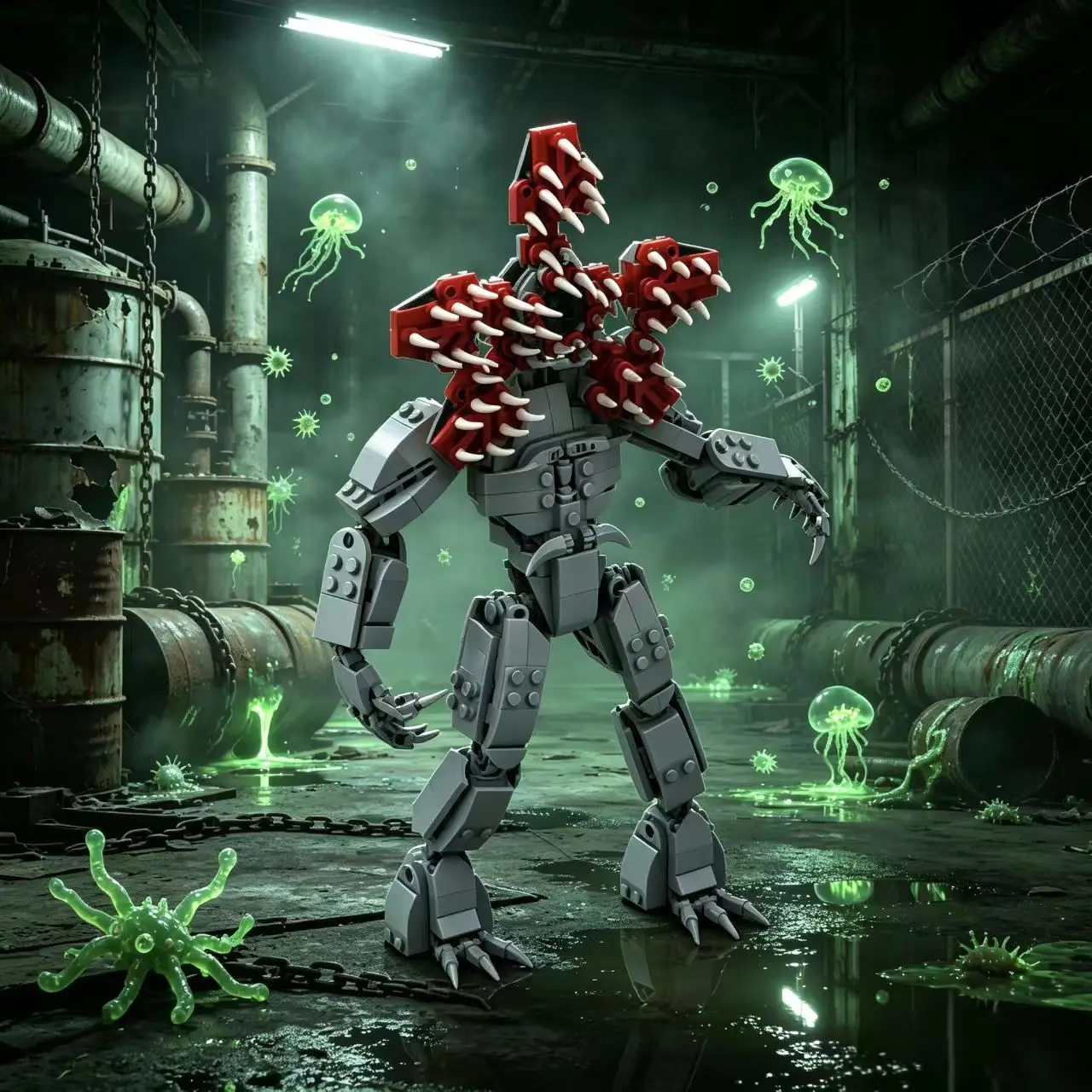 Creative Building Block Meat-Eating Plant Demon TV Thriller Monster MOC Model Halloween DIY Toy Dwmogrdon