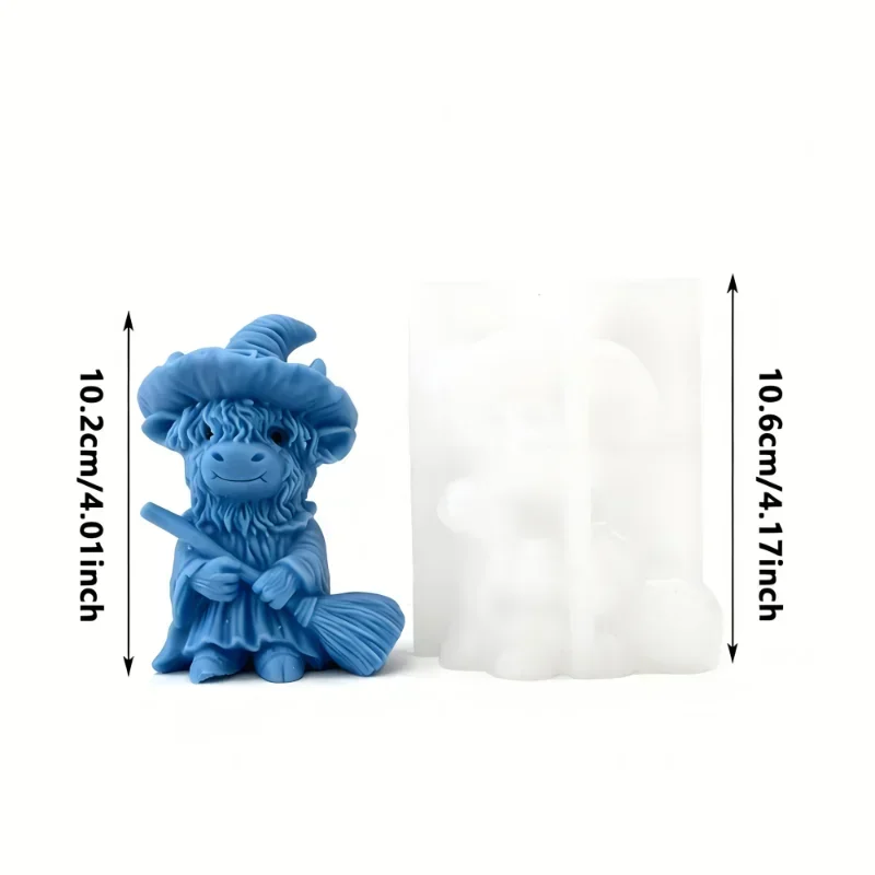 

2026 Top Quality Christmas Highland Cow Silicone Mold, Cute Animal Sculpture Tabletop Ornament for Farmhouse Funny Decor