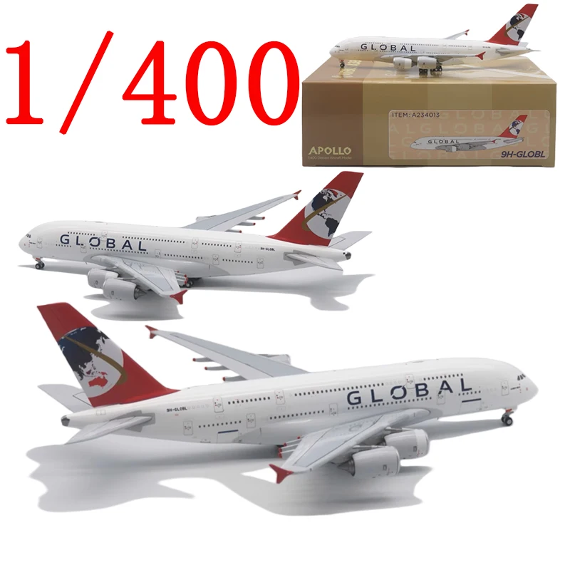 

APOLLO Diecast 1/400 Scale AIRBUS Alloy Model Aircraft AIRBUS A380 9H-GLOBL A234013 Play with Airplane Toy Boy Gift Box