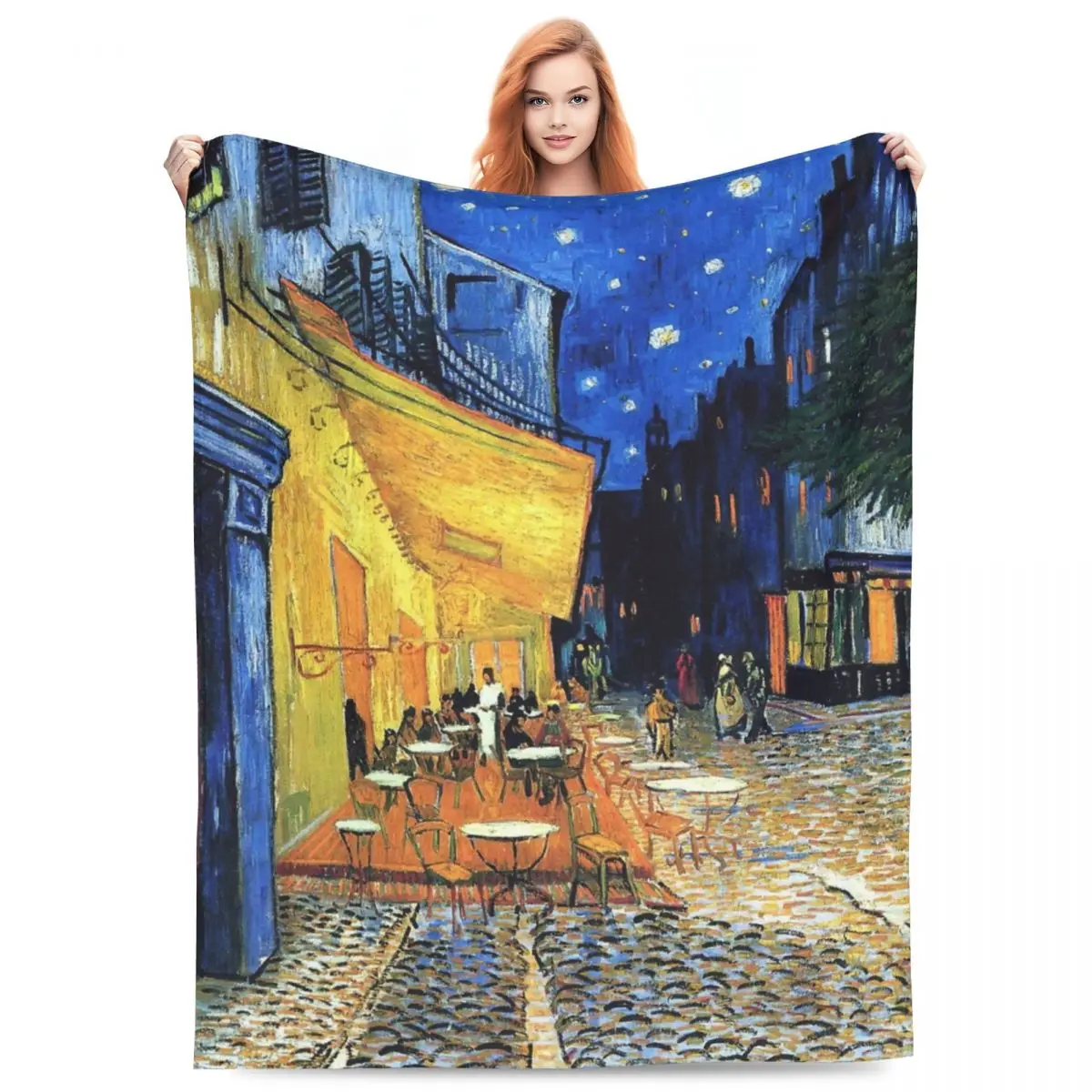 

Comfort Vincent Van Gogh - The Cafe Terrace In Arles At Nigh Blanket Bed Decorative Throw Blankets Super Warm Fleece for Couch