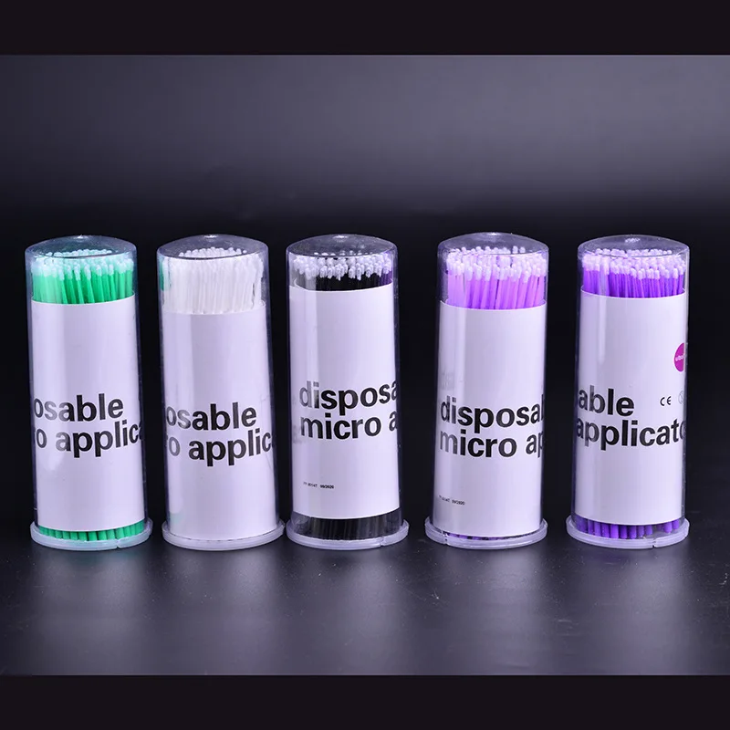 100ชิ้น/ขวดตัวต่อขนตาทำความสะอาด swabs ยกขนตาเครื่องกำจัดกาวอุปกรณ์แปรงไมโครเบลดสำหรับแต่งหน้า