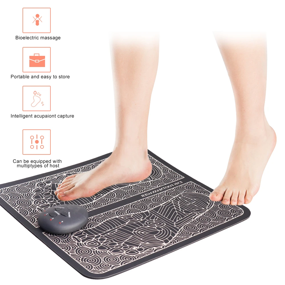 Foot Massager Pad 8 Modes Electric EMS Feet Muscle Stimulator Tens Acupuncture Pulse Massage Mat Relaxation Relieve Pain