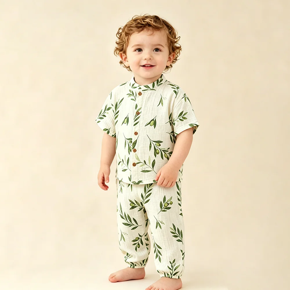Baby Boy Clothes Sets Cotton T-shirts Shorts For 0-6 Years Boys Kids Summer Wear Original Yarn Muslin Baby Boy Suit Clothing