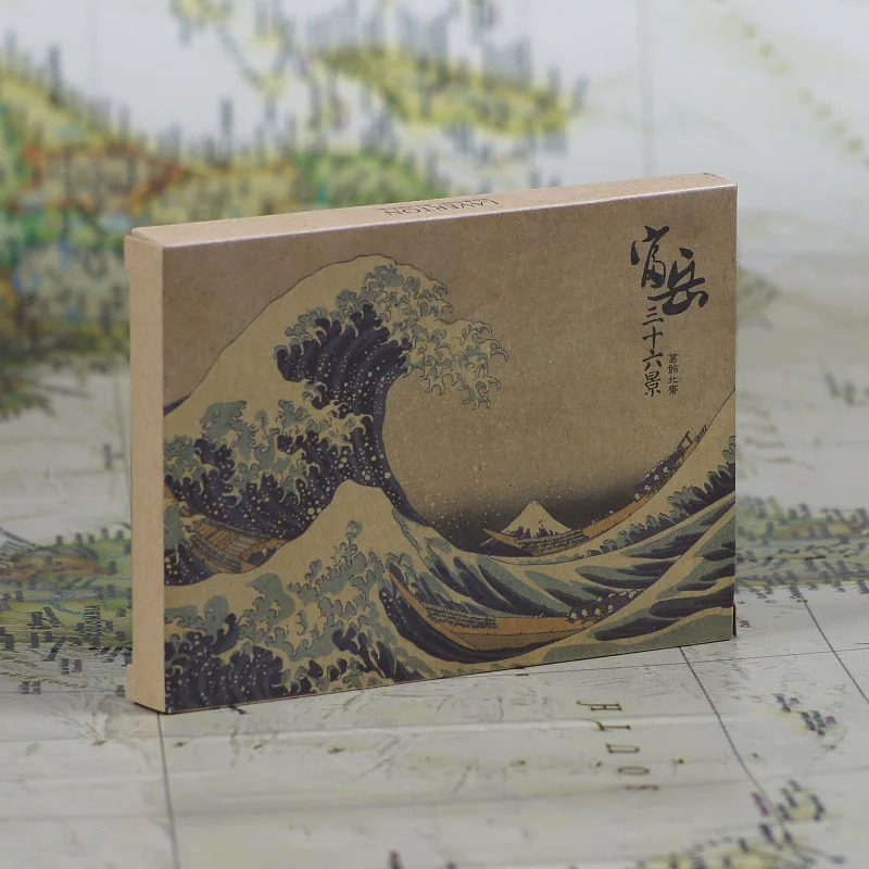 36 Sheets/Set Hokusai: Thirty-Six Views of Mount Fuji Postcard Kraft Paper Hand Painted Greeting Message Cards Student Gift