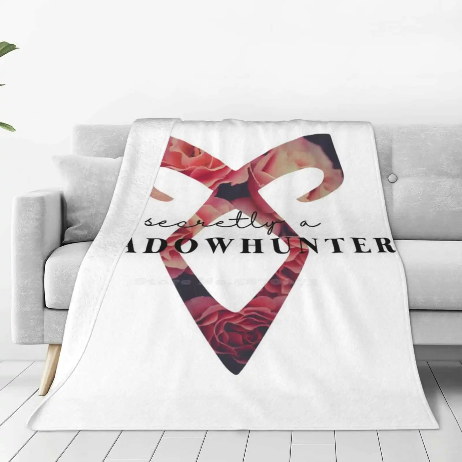 Secretyly A Shadowhunter-Dark Floral Low Price New Print Novelty Fashion Soft Warm Blanket Shadowhunters Shadowhunter Logo