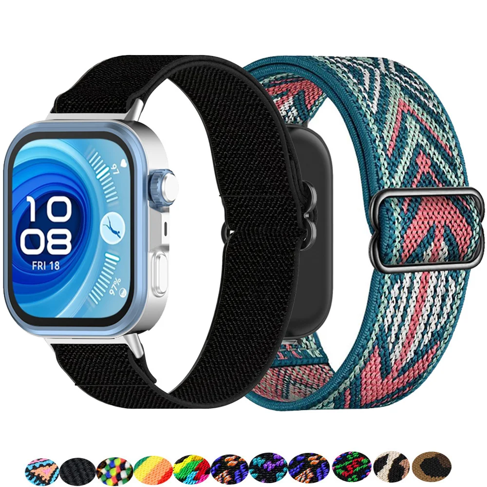 Scrunchie für HUAWEI Uhr Fit 4 Pro 3 Armband Smartwatch Zubehör Sport Nylon Loop Gürtel Armband Correa HUAWEI Uhr Fit 3 Band