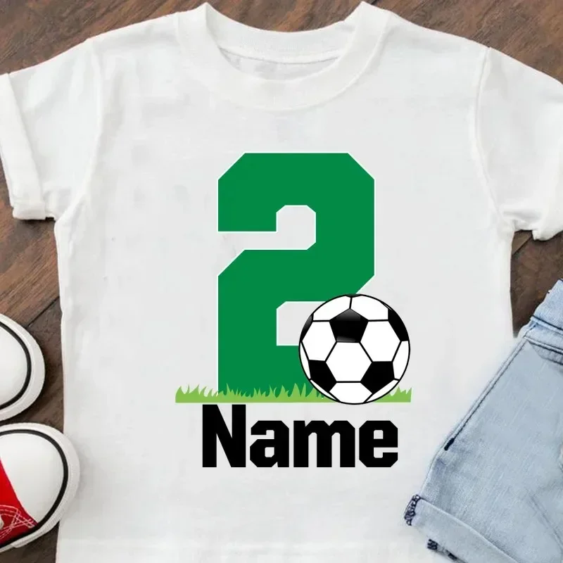 T shirts Soccer Birthday Custom Name Design Football Shirts Kids Jerseys Football T-shirts White