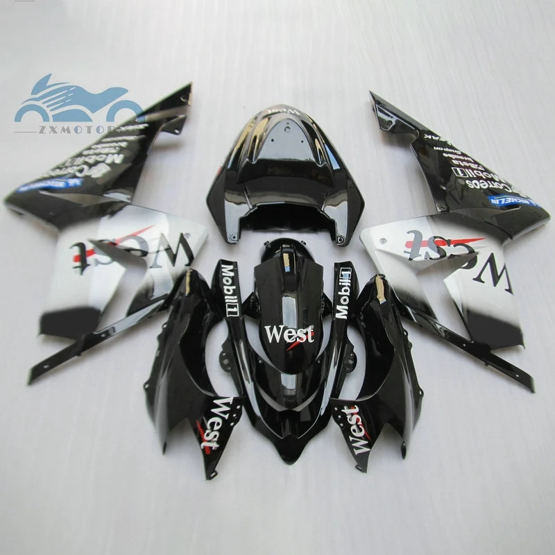 

High quality Motorcycle fairing kits for KAWASAKI Ninja ZX 10R 2004 2005 sports racing body fairings kit 04 05 ZX10R black WEST