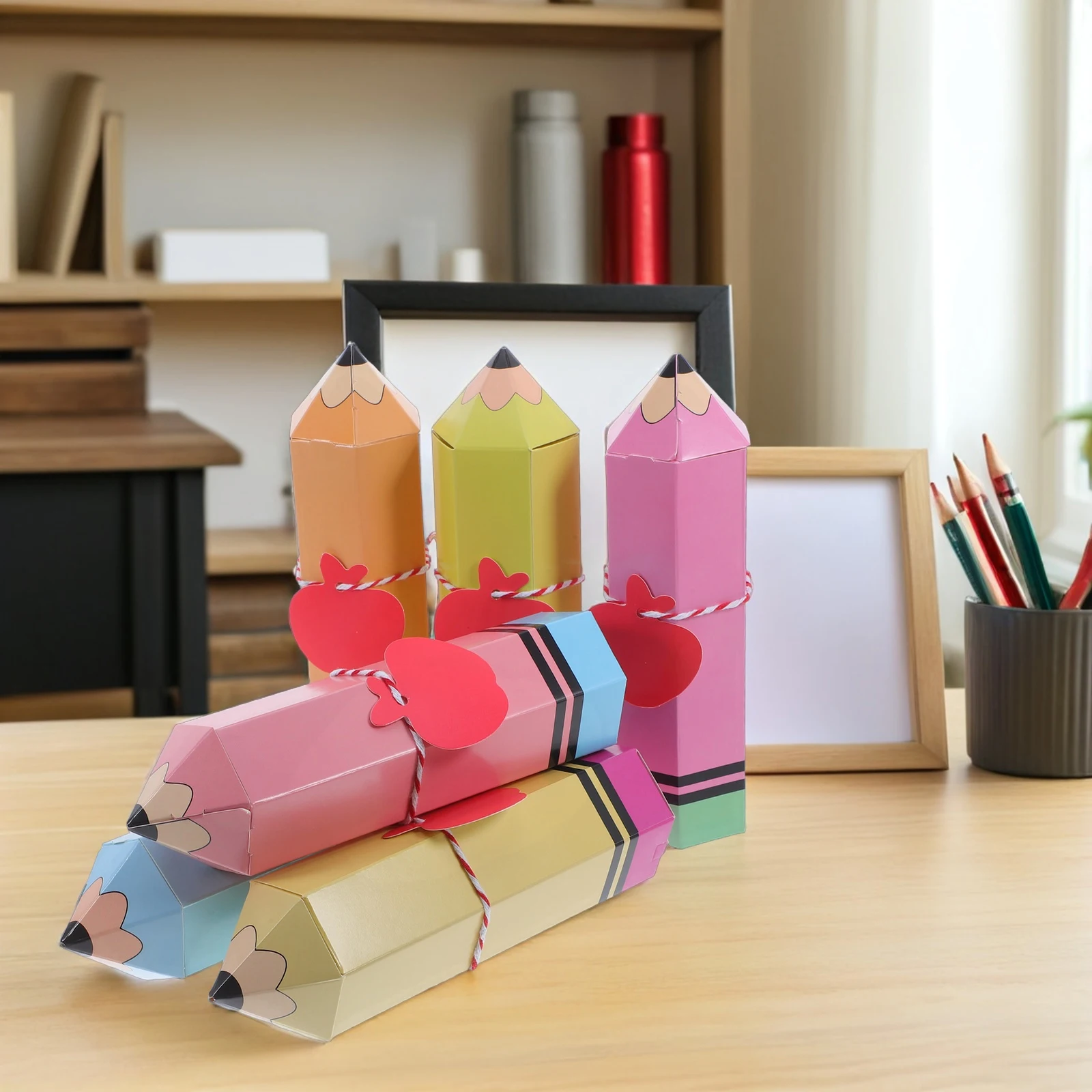 Pencil Packaging Box Back To School Treat Graduation Candy Container Snack Boxes Party Favor Supplies Paper Candy Box