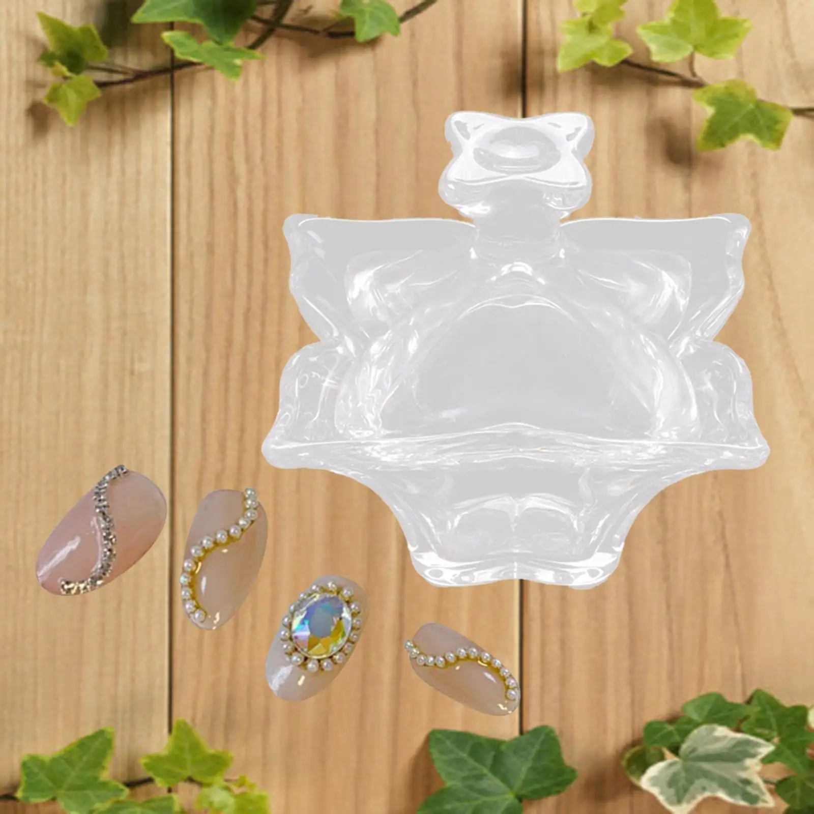 Taza de cristal de polvo acrílico con tapa, soporte para líquido para uñas, accesorios de diseño de uñas para mujer