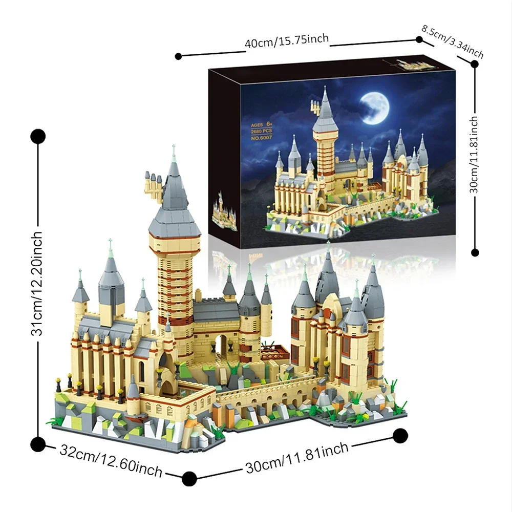 

WLtoys Magic Castle Building Blocks 2680Pcs Micro Bricks City Creative Medieval School Architecture Model Kids Adults Toys 6007
