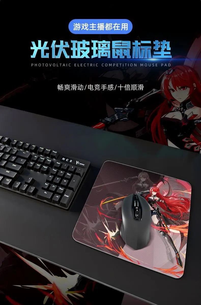Japanese Anime Girl Mouse Pad Glass Mouse Pad Gaming Pad Smooth Frosted Surface Waterproof Desk Tempered Multiple 45x40 Optional