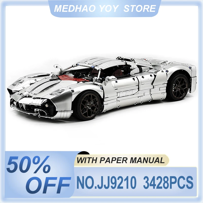 

Custom JIESTAR JJ9210 Pagganis Sliver Model Super Racing Vehicle Hypercar Building Block Brick Puzzle DIY Toy Chrismas Gifts Kid