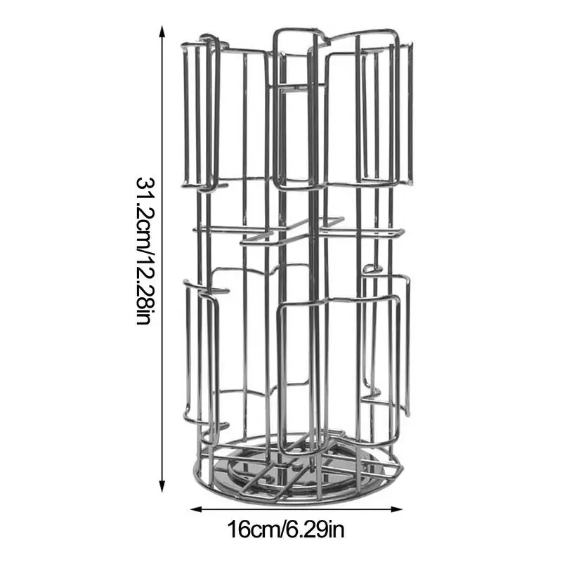 Rotativo Coffee Pod Titular, Organizer Rack, Suporte Compatível com 64 Pods, Rotação de 360 graus