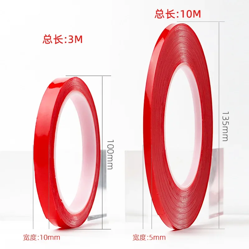1Roll 3m/10m Acrylic Double Sided Adhesive Tape Sticker False Nail Tips ail Art Display Traceless PET Tape Tools Manicure Salon
