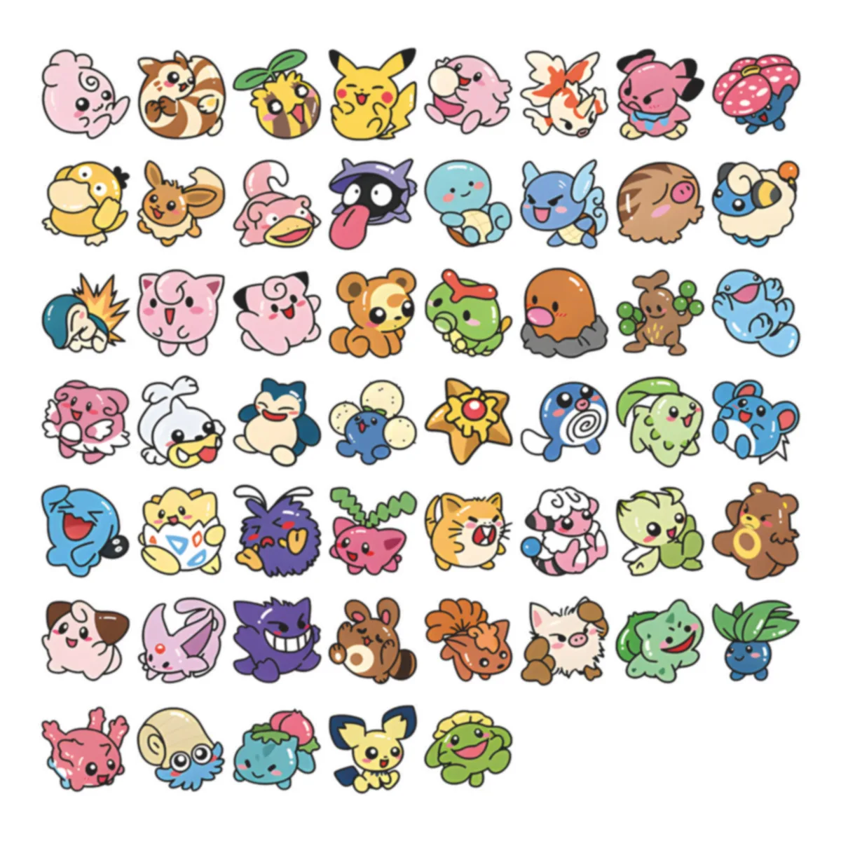10/50 Stück Cartoon Pokémon Pikachu Graffiti-Aufkleber, Exquisites DIY-Spielzeug, Geheimnisvolle Dekoration für Flaschen, Scrapbooks, Reisetaschen, Ästhetische Aufkleber