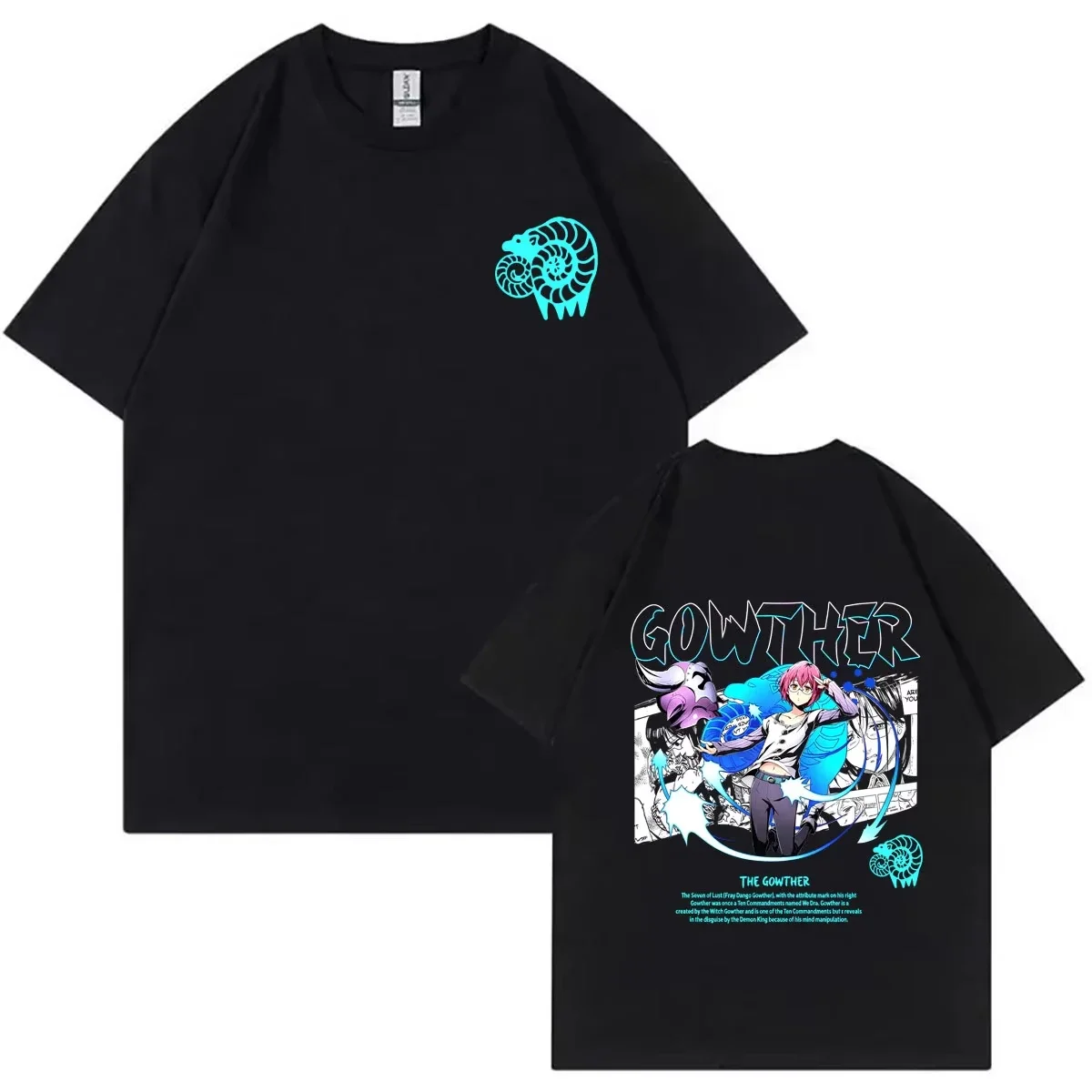 Summer Hot Sale Anime The Seven Deadly Sins Goat's Sin of Lust Gowther T-shirt Unisex Vintage Harajuku Hip Hop Cotton T-shirt