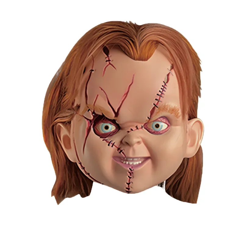 Disfraz de Cosplay de Chucky para niños, muñeca fantasma, conjunto completo, máscara, cuchillo de plástico, Disfraces de Halloween de terror, vestido de Festival de pesadilla para niña