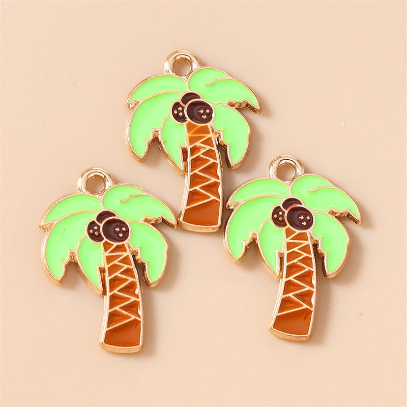 20 Stück Niedliche Emaille-Anhänger mit Sommer- und Strandmotiven für Schmuckherstellung, Ohrringe, Halsketten und DIY-Bastelbedarf – Detail 9