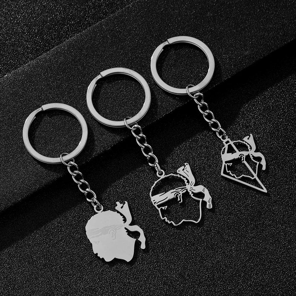 2025 Stainless Steel Corsica Flag Emblem Pendant Keychain for Couples, Patriotic National Jewelry Accessories Pendant