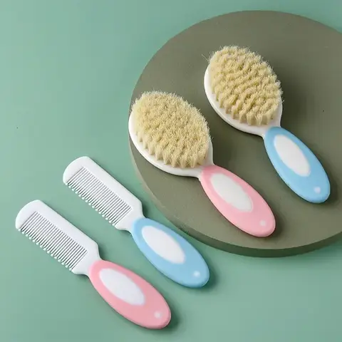 긁힘 방지 아기 케어 빗, 남아 여아 헤어 브러시, 어린이 빗, 신생아 헤어 브러시, 유아 빗, 머리 마사지기, 2 개 세트