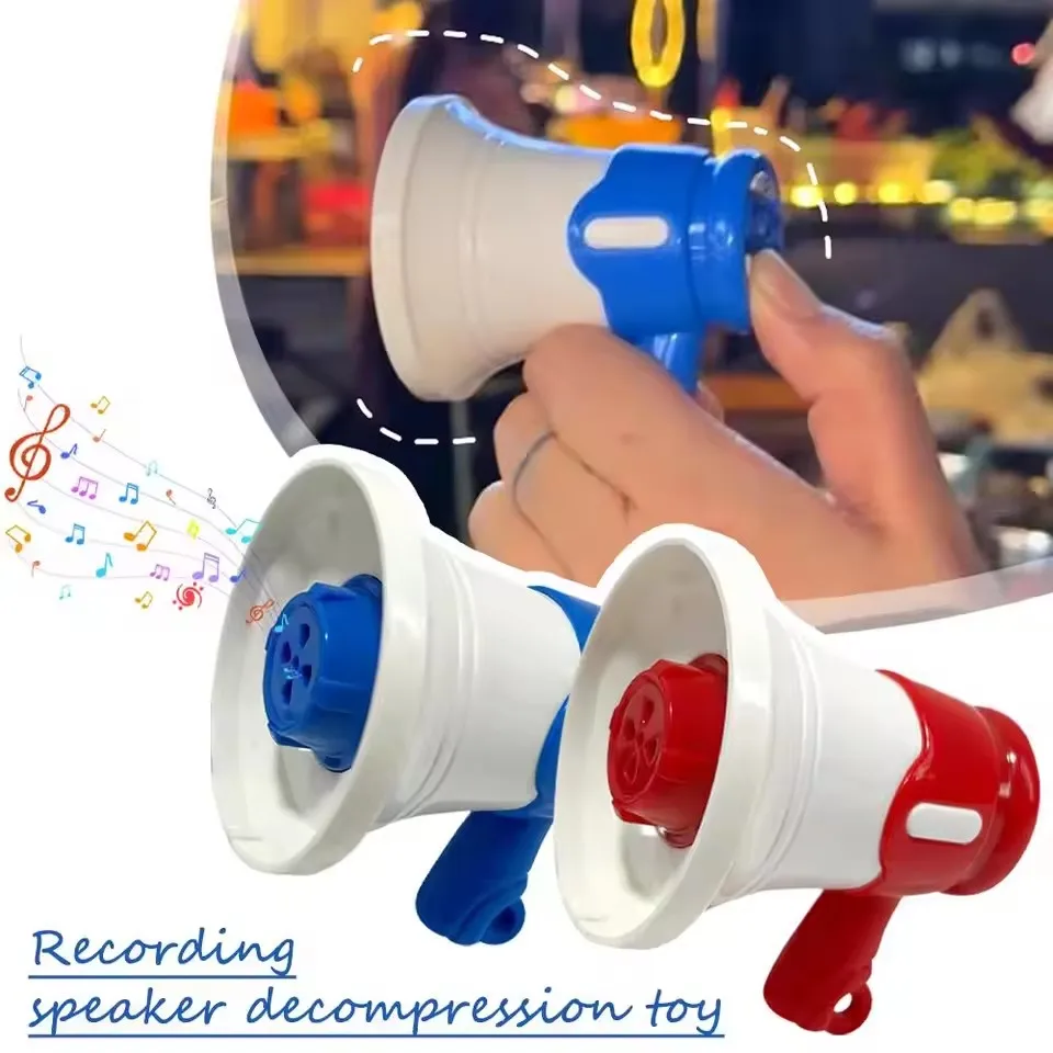 Mini mégaphone avec fonction d'enregistrement, haut-parleur portable, jouet porte-clés, cadeau fantaisie amusant pour fêtes, événements, décompression