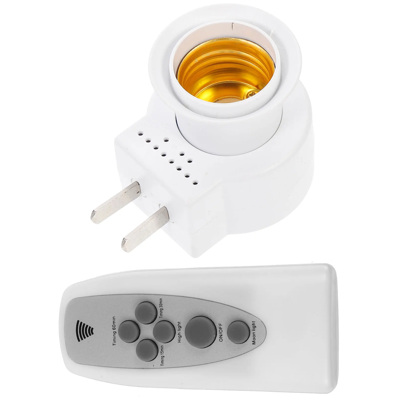 

Remote Control Lamp Holder E27 Dimmable Led Socket 3 Brightness Levels Night Light Auto Off Timer For Home Bar Us Plug