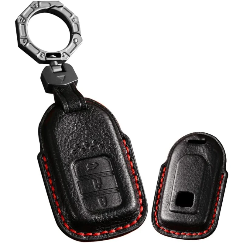 

WH Key Fob Shell Fit For Honda Civic Remote Key Holder For Accord Pilot CRV Car Key Jacket For Crosstour Crider Spirior Black(3-