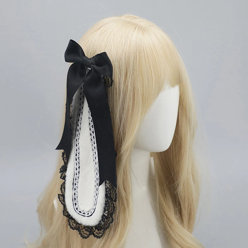 AniLV Lolita Girl Village Bunny Maid Lace Headwear Cute Sweet Rabbit Ears Easter Cosplay