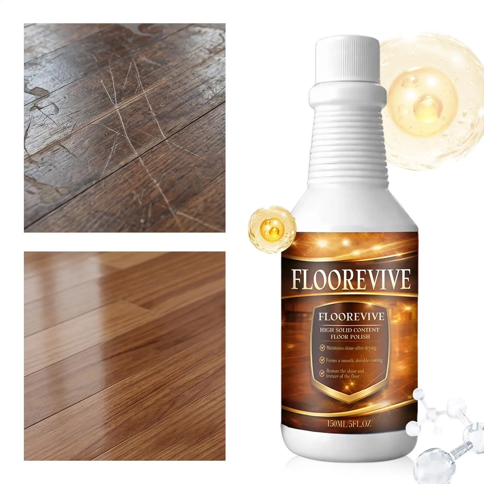 150ml Wood Floor Scratch Repair Fast Acting Scratch Repair Spary Floor Polishing and Restorer Natural Shine Removes Scratches