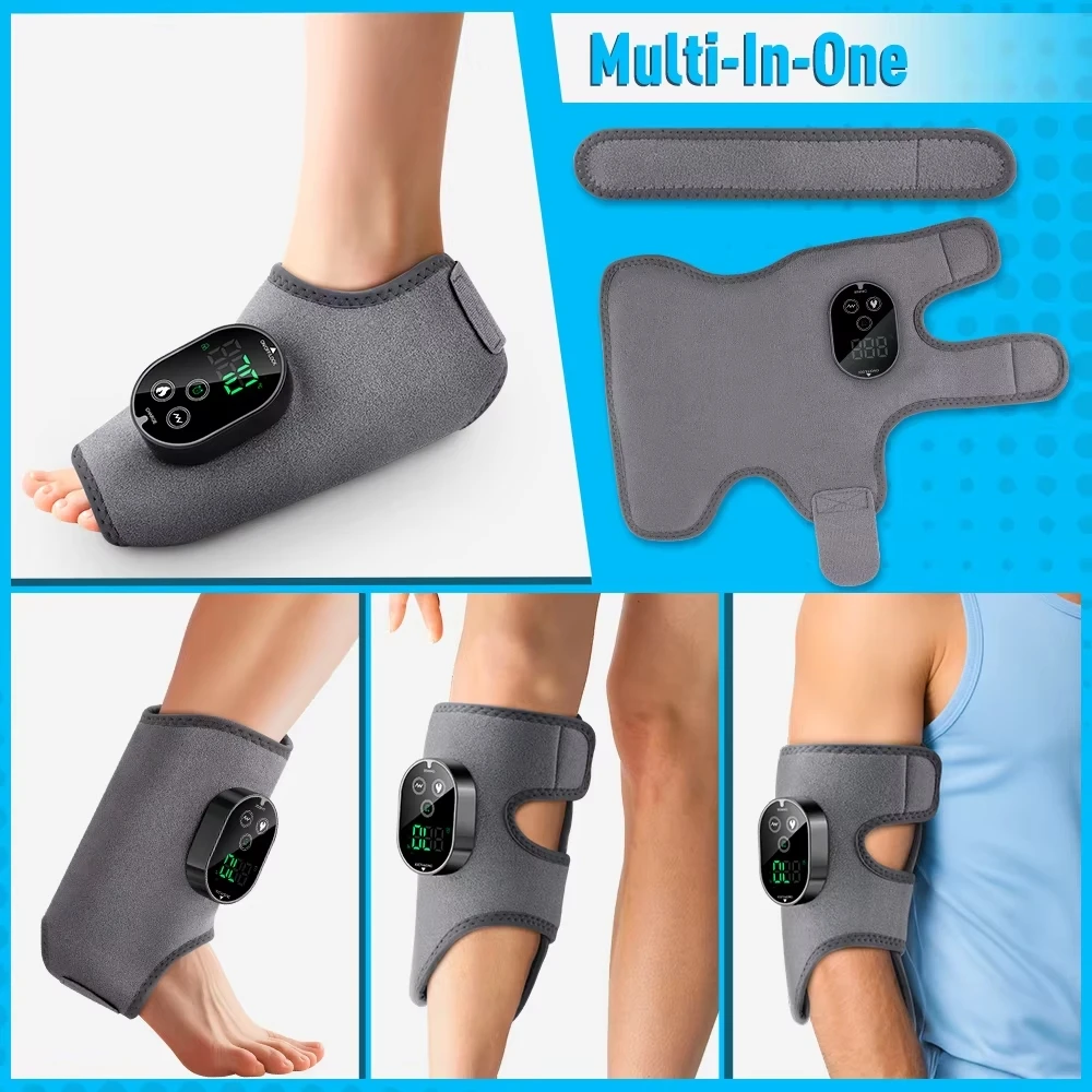 2026 Rechargeable Foot Ankle Massager with 4 Heating Levels 3 Modes for Pain Relief Muscle Recovery Portable Wireless Designprom