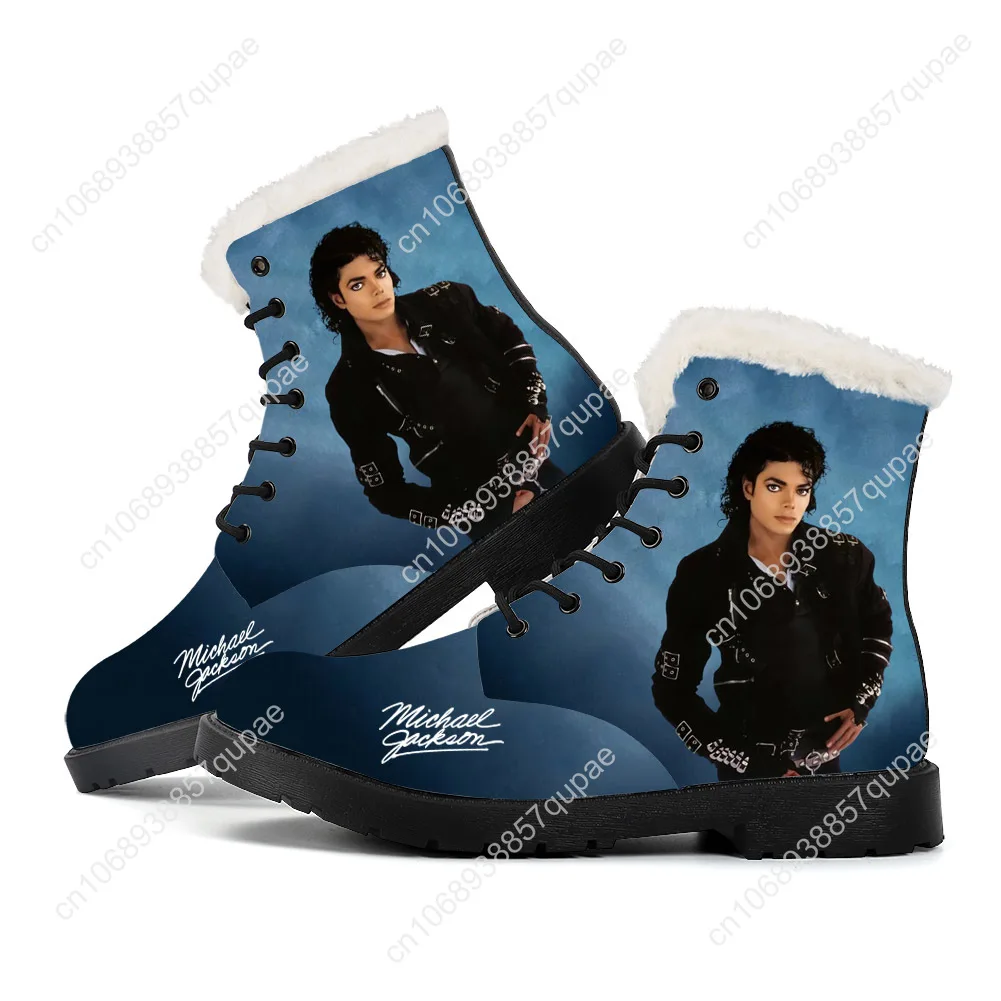 Michael Jackson Plush Boots Pop Singer Dancer Mens Womens Teenager Shoes Casual Boot Light High Quality Couple Customize Shoe