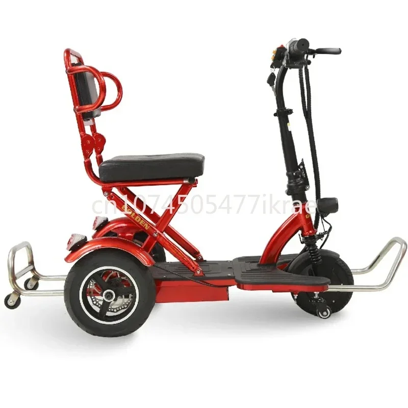 

48v 10AH 350W motor lithium battery folding three-wheel electric mobility scooter, electric wheelchair for the elderly