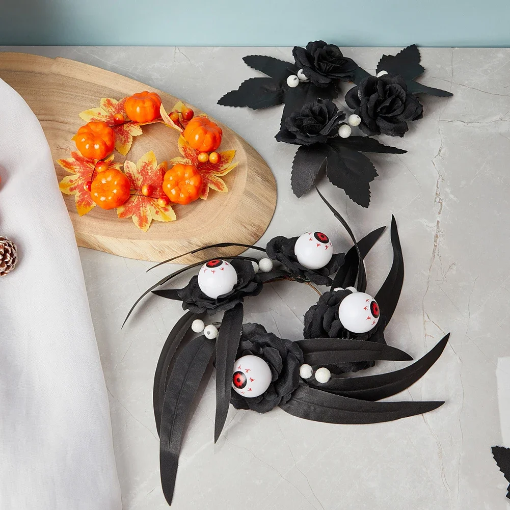 For Decoration Black Rose Garland Halloween Decoration Easy To Install Versatile For Various Occasions Wide Applications